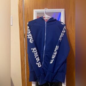 SHEIN Navy Hoodie with White Graphics